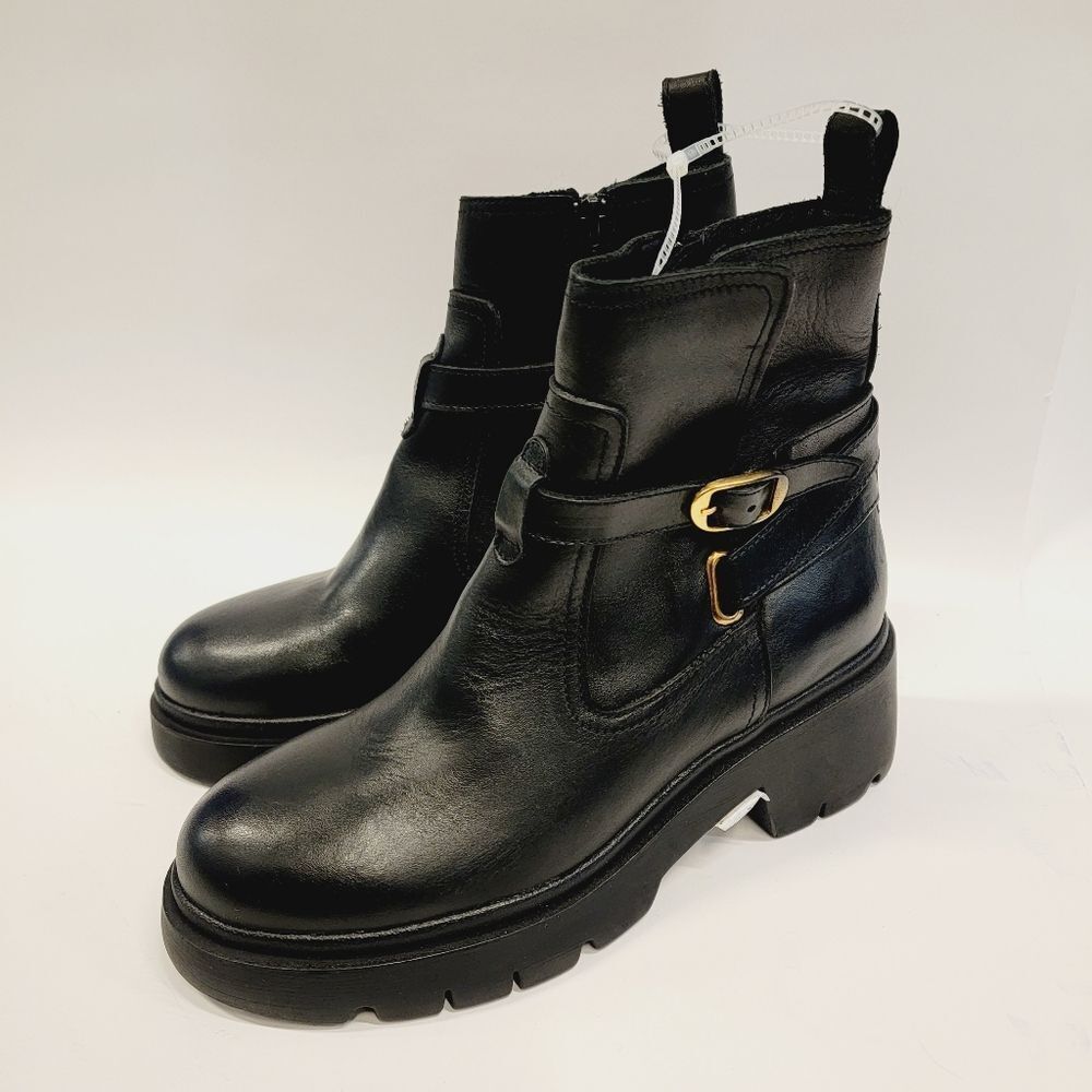 NEW Steve Madden Black Leather Colletta Zip Up Ankle Boot Size 7.5 8 8.5 9 NWT